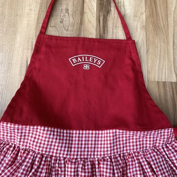 Baileys Irish Cream Kitchen Baking Apron Red Gingham Rare